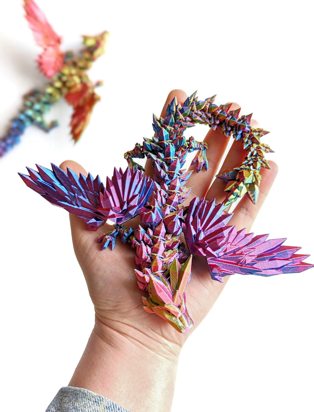 Colourshift 3D Printed Winged Dragons Articulated Fidget Toys