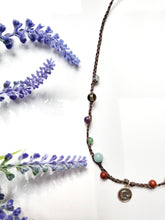 Load image into Gallery viewer, Earthy Tones Macrame Crystal Choker
