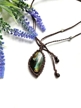 Load image into Gallery viewer, Labradorite Macrame Necklace
