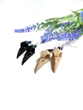 Load image into Gallery viewer, Crow Skull Crystal Earrings | 3D Printed
