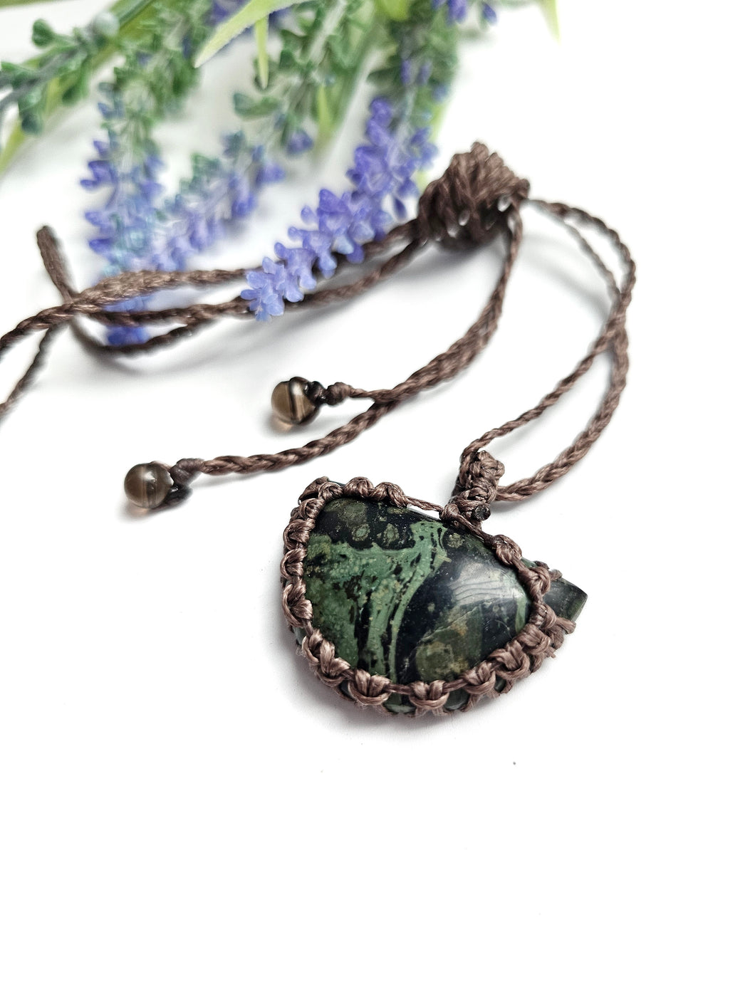 Kambaba Jasper Macrame Necklace