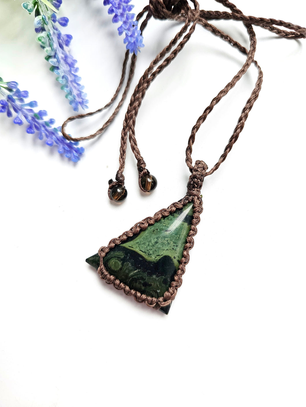 Kambaba Jasper Macrame Necklace