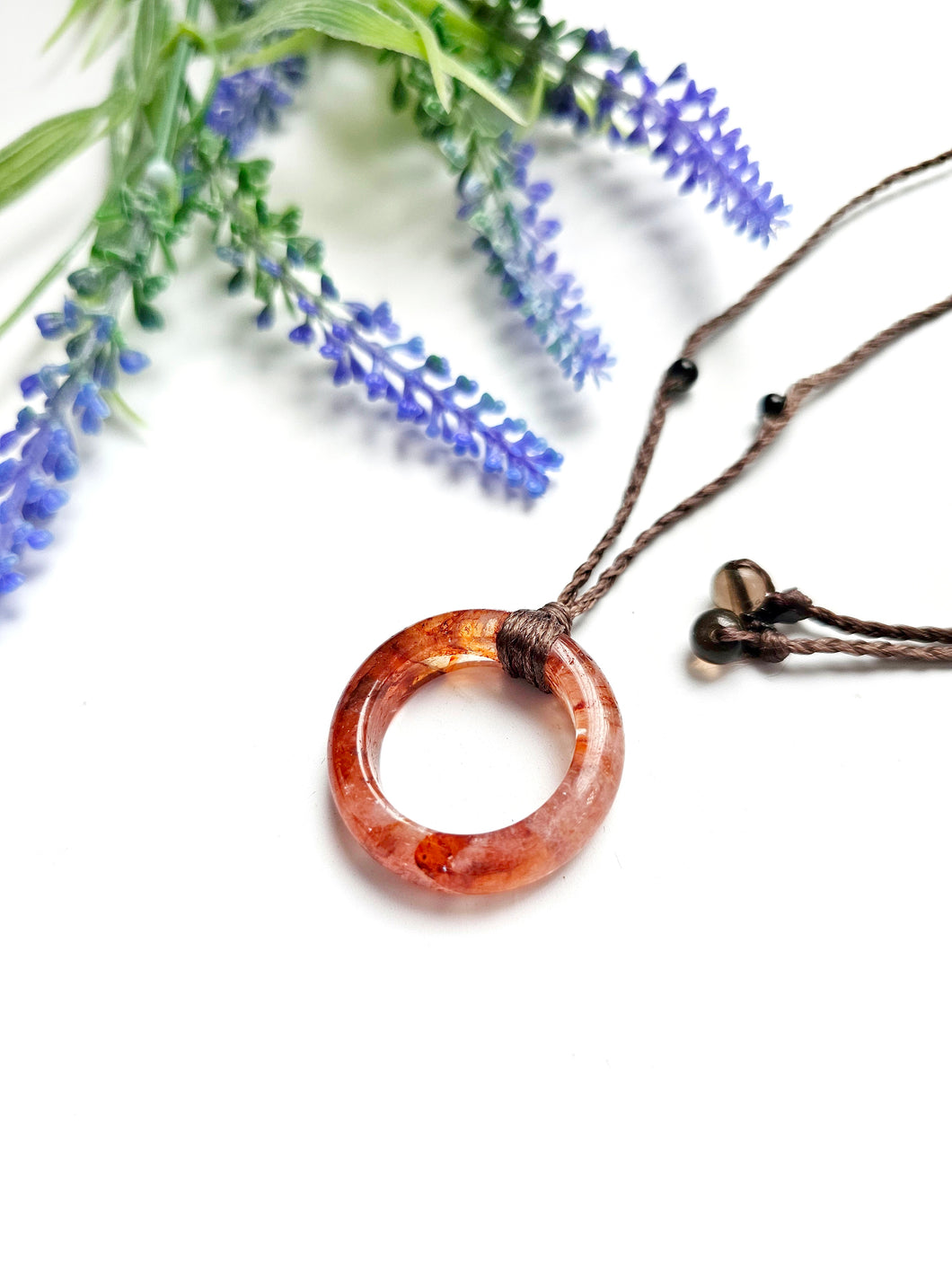 Fire Quartz Macrame Necklace