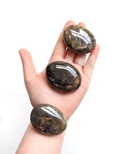 Load image into Gallery viewer, Black Moonstone Palm Stone
