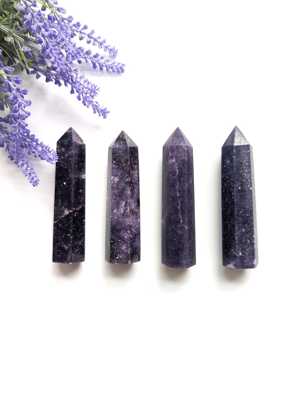 Dark Purple Lepidolite Towers