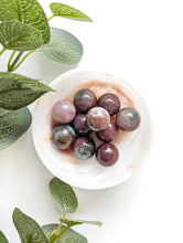 Load image into Gallery viewer, ocean jasper micro spheres in a bowl with foliage
