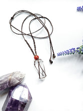 Load image into Gallery viewer, Macrame Clear Quartz Necklace
