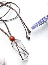 Load image into Gallery viewer, Macrame Clear Quartz Necklace
