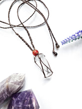 Load image into Gallery viewer, Macrame Clear Quartz Necklace
