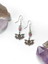 Load image into Gallery viewer, Watermelon Tourmaline Lotus Earrings
