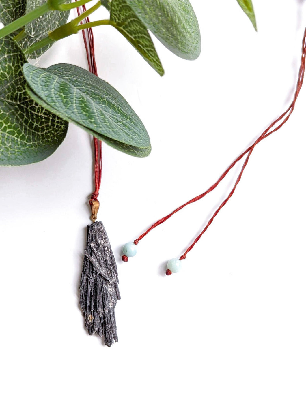 Black Kyanite Macrame Necklace