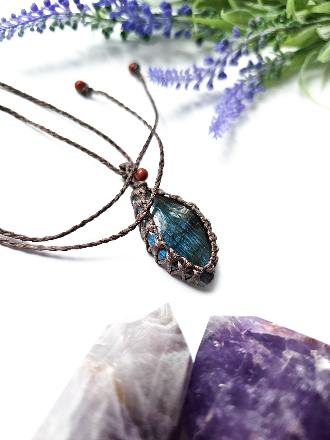 Macrame Labradorite Necklace