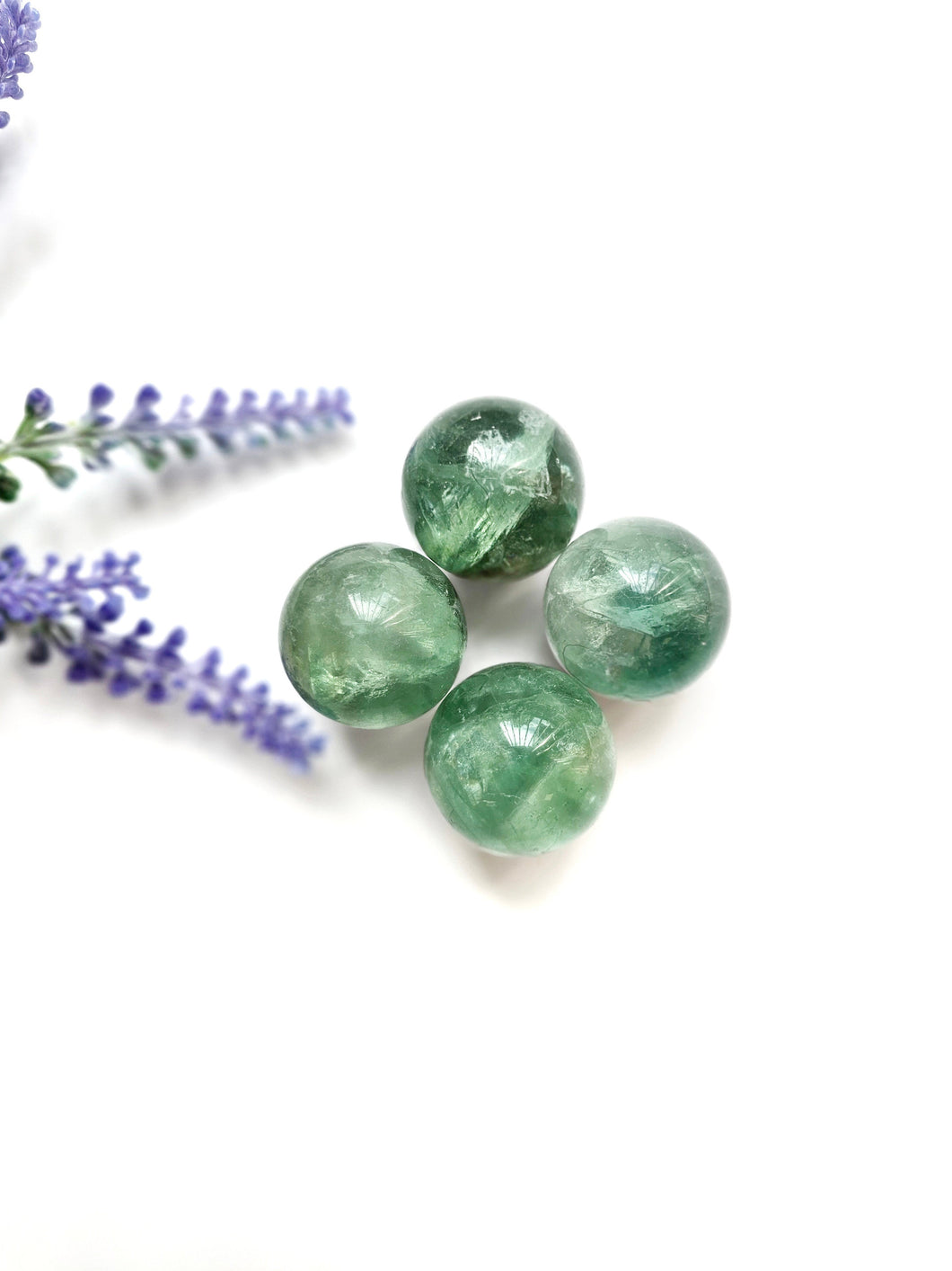 Green Fluorite Mini Spheres