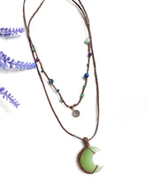 Load image into Gallery viewer, Ocean Vibes Macrame Crystal Necklace Set
