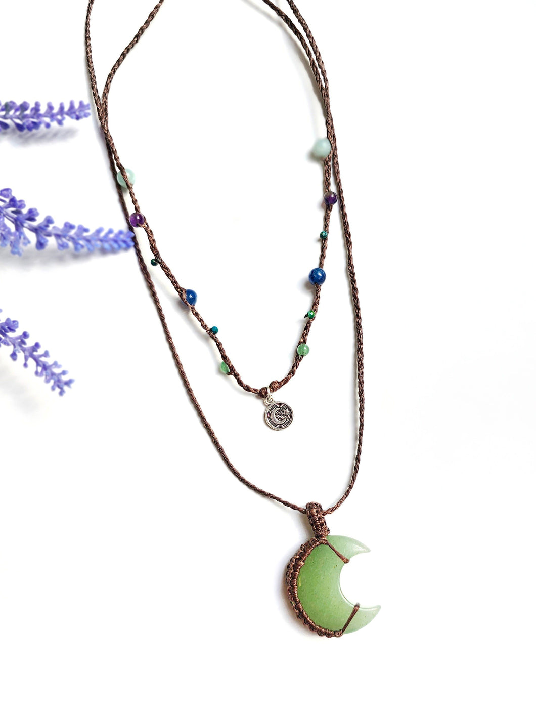 Ocean Vibes Macrame Crystal Necklace Set