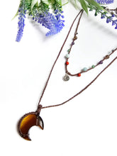 Load image into Gallery viewer, Earthy Tones Macrame Crystal Necklace Set
