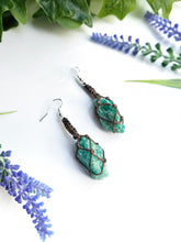 Load image into Gallery viewer, Macrame Amazonite Earrings
