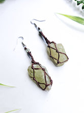 Load image into Gallery viewer, Macrame Hiddenite Earrings
