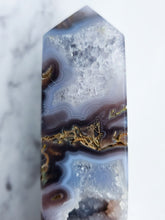 Load image into Gallery viewer, Druzy Purple Moss Agate Tower
