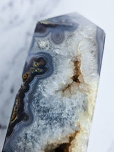 Load image into Gallery viewer, Druzy Purple Moss Agate Tower
