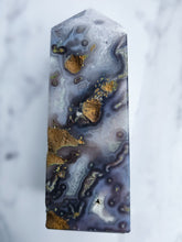 Load image into Gallery viewer, Druzy Purple Moss Agate Tower
