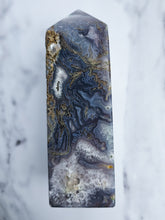 Load image into Gallery viewer, Druzy Purple Moss Agate Tower
