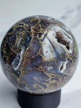 Load image into Gallery viewer, Druzy Purple Moss Agate Sphere
