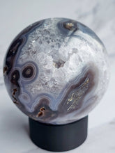 Load image into Gallery viewer, Druzy Purple Moss Agate Sphere
