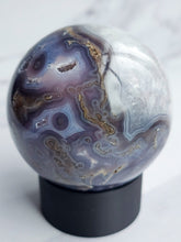 Load image into Gallery viewer, Druzy Purple Moss Agate Sphere
