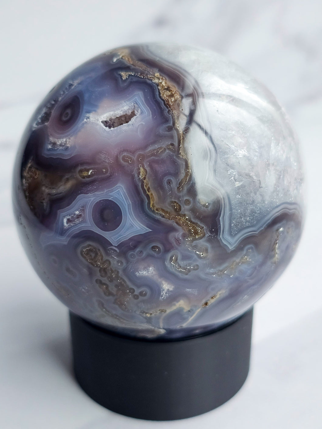 Druzy Purple Moss Agate Sphere