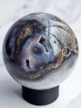 Load image into Gallery viewer, Druzy Purple Moss Agate Sphere
