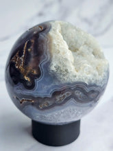 Load image into Gallery viewer, Druzy Purple Moss Agate Sphere
