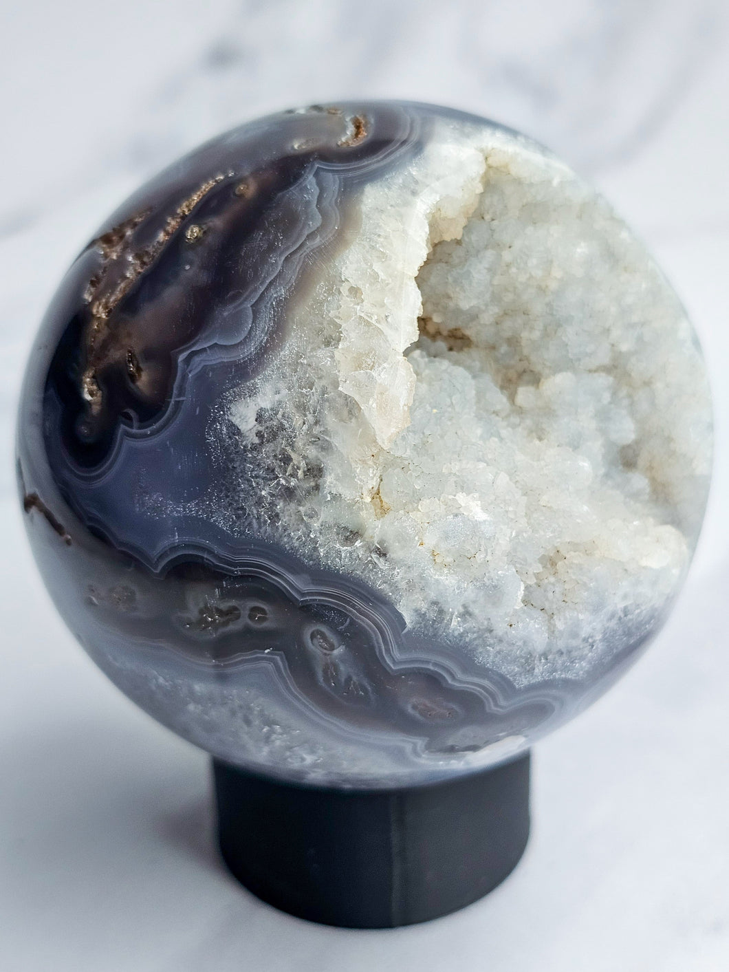 Druzy Purple Moss Agate Sphere