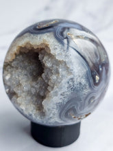 Load image into Gallery viewer, Druzy Purple Moss Agate Sphere
