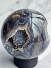 Load image into Gallery viewer, Druzy Purple Moss Agate Sphere
