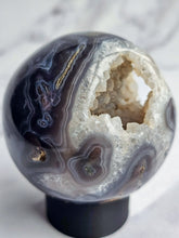 Load image into Gallery viewer, Druzy Purple Moss Agate Sphere
