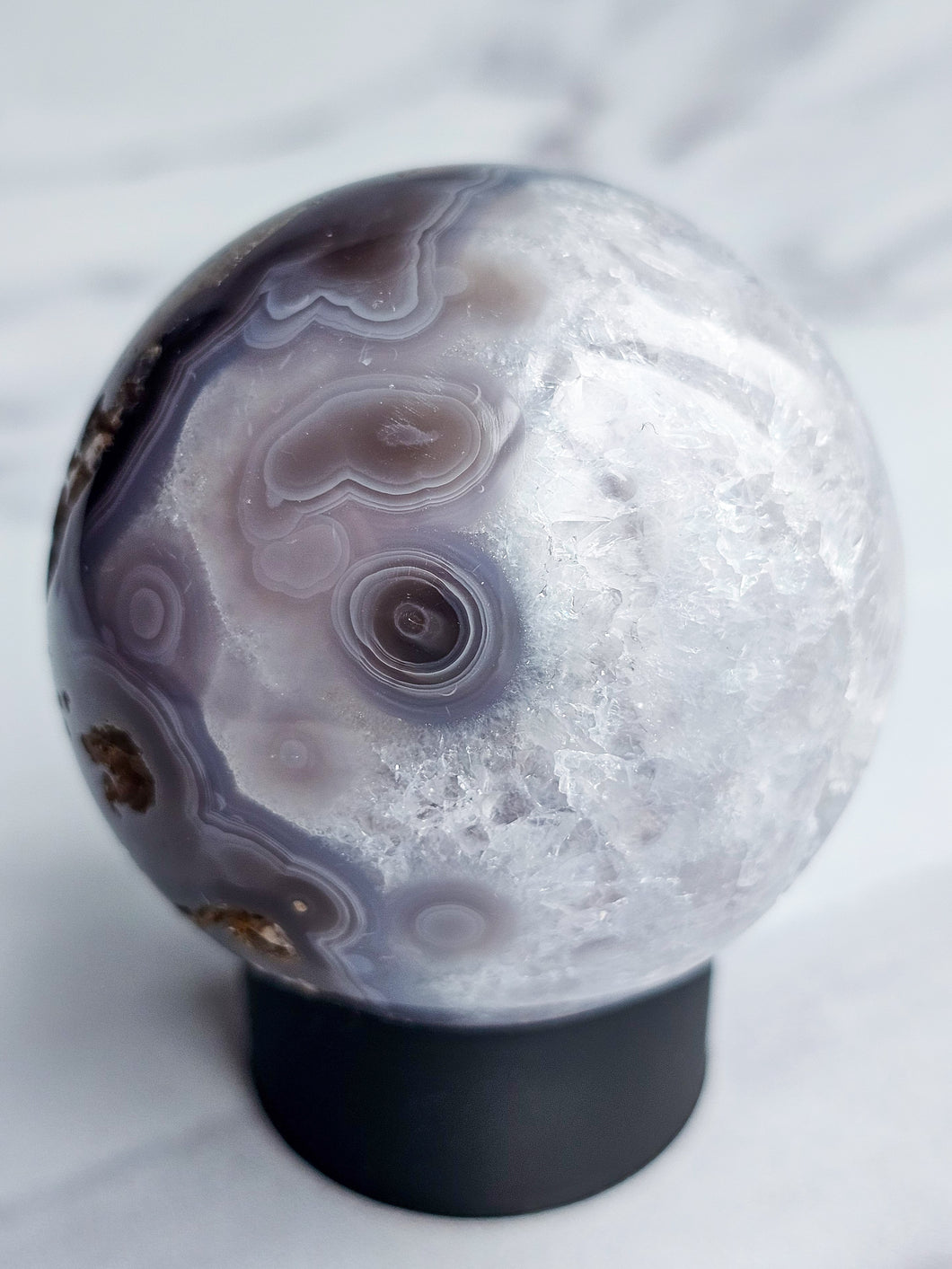 Druzy Purple Moss Agate Sphere