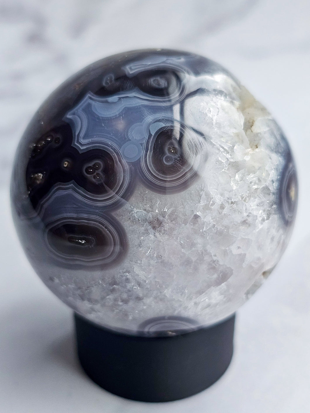 Druzy Purple Moss Agate Sphere