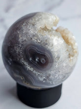 Load image into Gallery viewer, Druzy Purple Moss Agate Sphere
