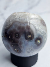 Load image into Gallery viewer, Druzy Purple Moss Agate Sphere
