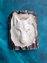 Load image into Gallery viewer, Hand-Carved Deer Antler Wolf
