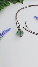 Load and play video in Gallery viewer, Macrame Fluorite Octahedron Necklace
