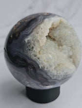 Load and play video in Gallery viewer, Druzy Purple Moss Agate Sphere
