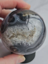 Load and play video in Gallery viewer, Druzy Purple Moss Agate Sphere
