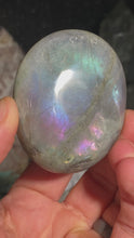 Load and play video in Gallery viewer, Labradorite Palm Stones (Rainbow Flash)
