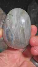 Load and play video in Gallery viewer, Labradorite Palm Stones (Rainbow Flash)
