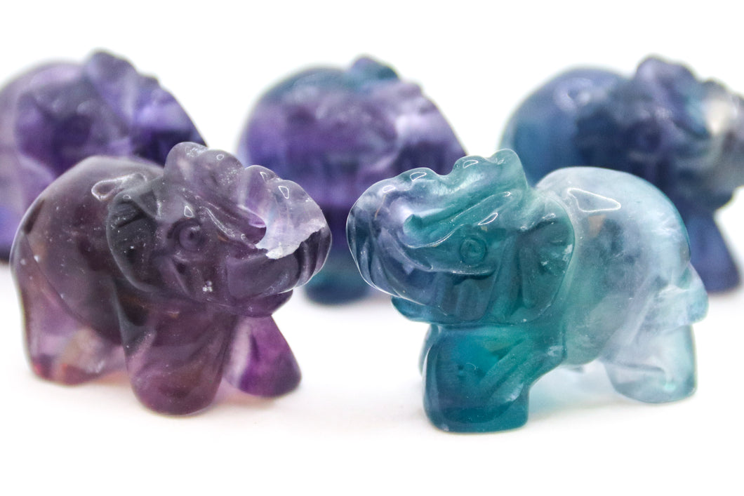 Rainbow Fluorite Elephants